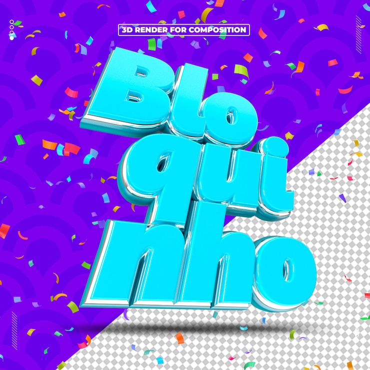 PSD selo 3d bloquinho carnaval redes sociais (en inglés)