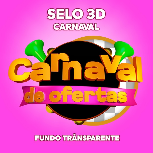 PSD selo 3d carnaval 2024