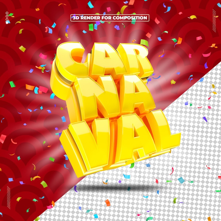 PSD selo 3d carnaval brasil redes sociais
