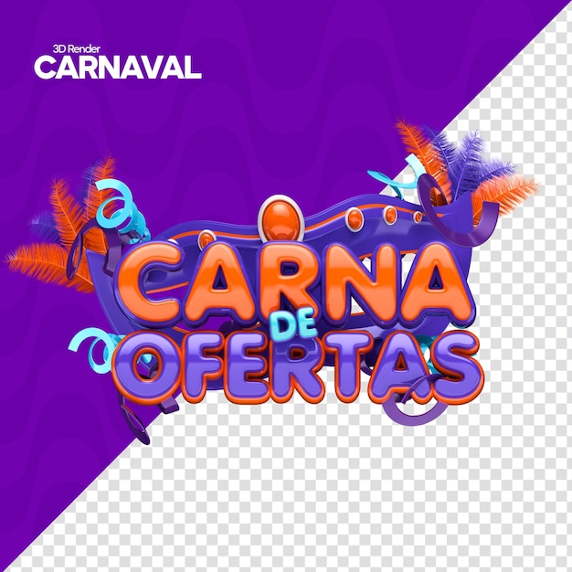 Selo 3D Carnaval de Ofertas para la campaña brasileña