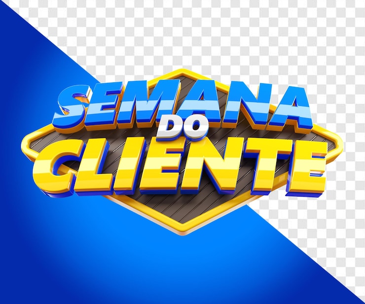 PSD selo 3d da semana do cliente em português para composição