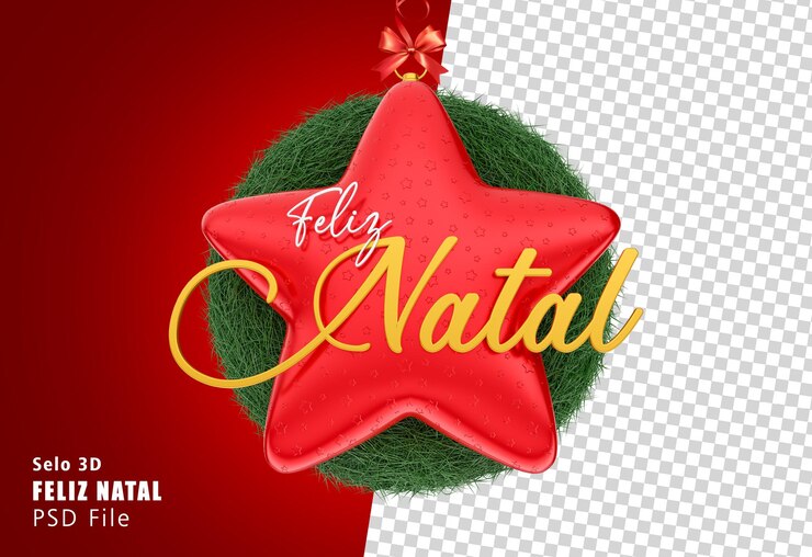 Selo 3D de feliz natal