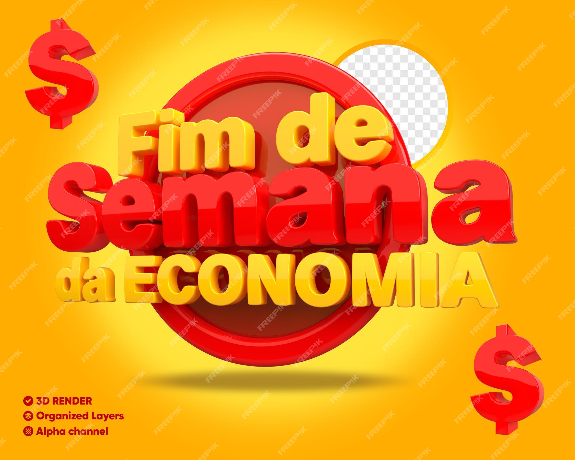 Selo 3d de fim de semana econômico para composição