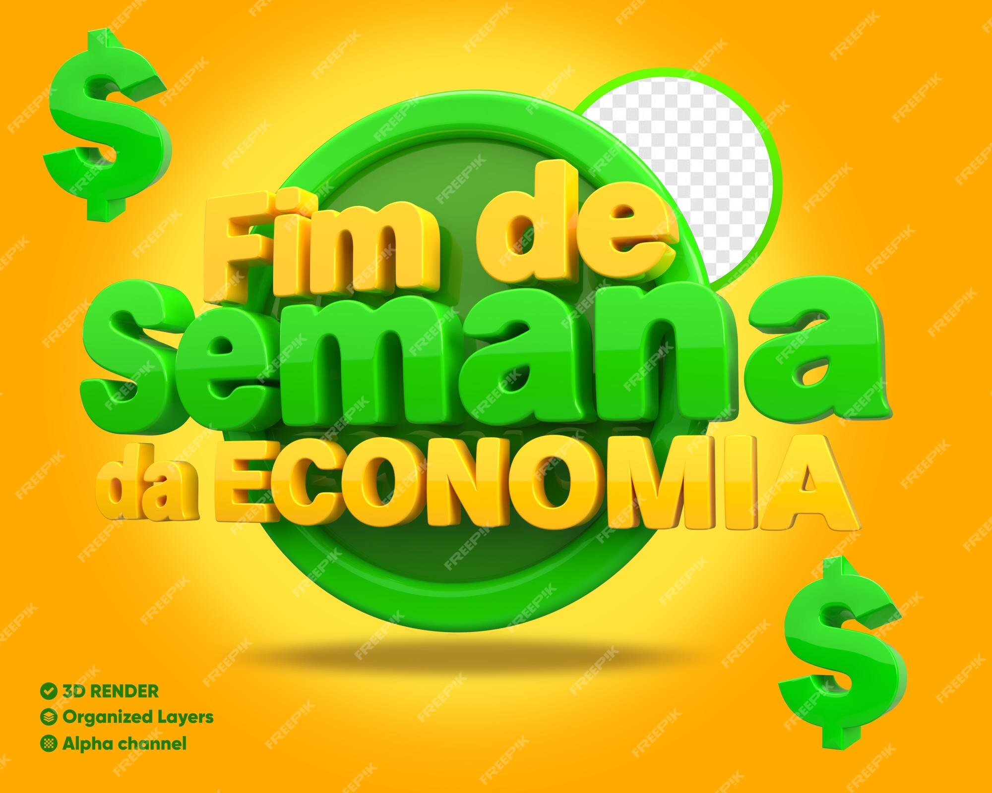 Selo 3d de fim de semana econômico para composição