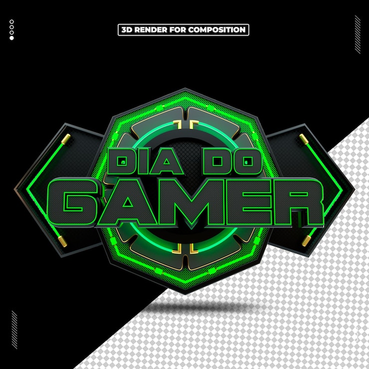 PSD selo 3d dia do gamer 29 di agosto