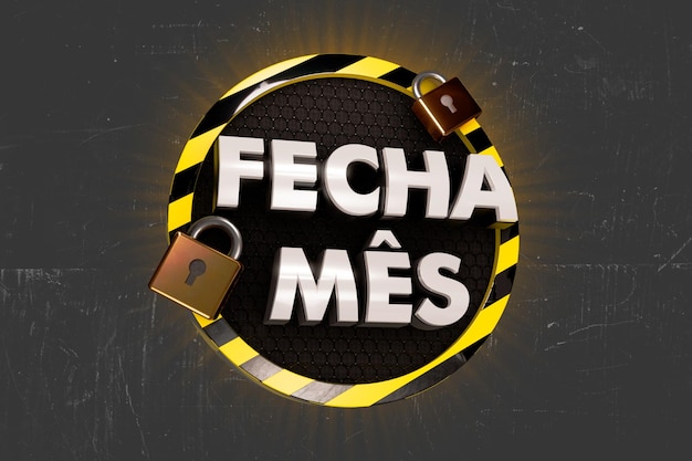 Selo 3D Fecha Mes