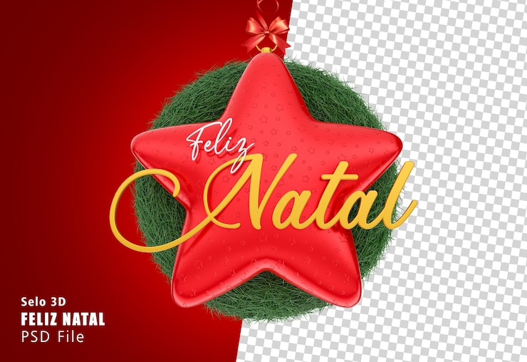 Selo 3D de feliz natal