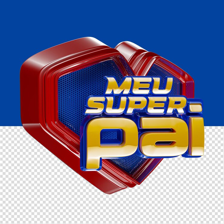 PSD selo 3d isolado para dia dos pais meu super pai