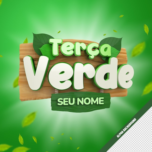 Selo 3d logo dia de hortifruti terca verde ofertas