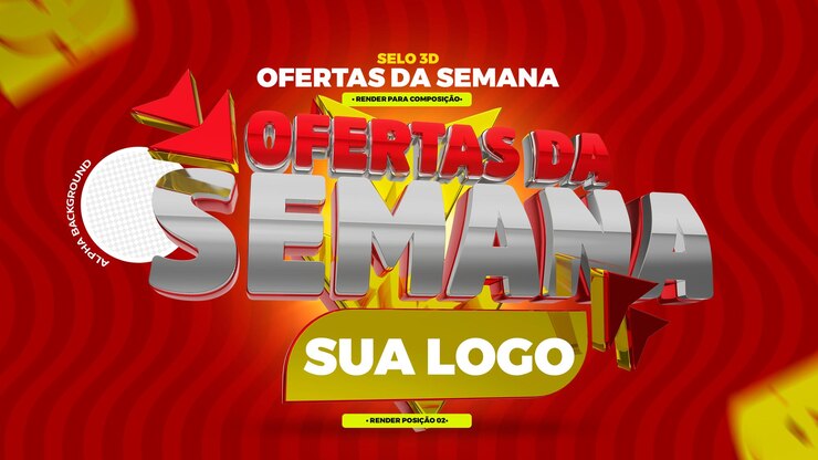 PSD selo 3d ofertas da semana para la composición del psd