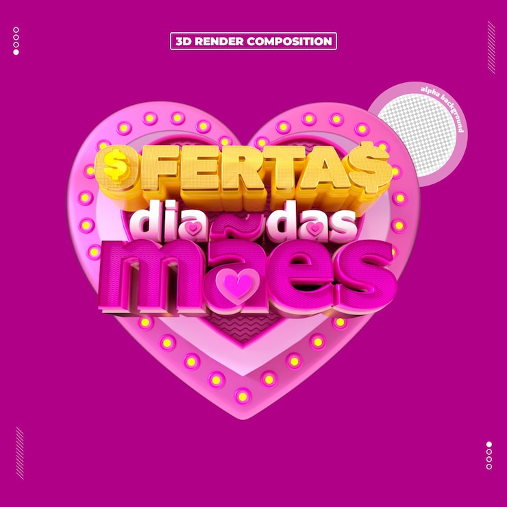 PSD selo 3d ofertas dia das maes redes sociais (en inglés) (en inglés)