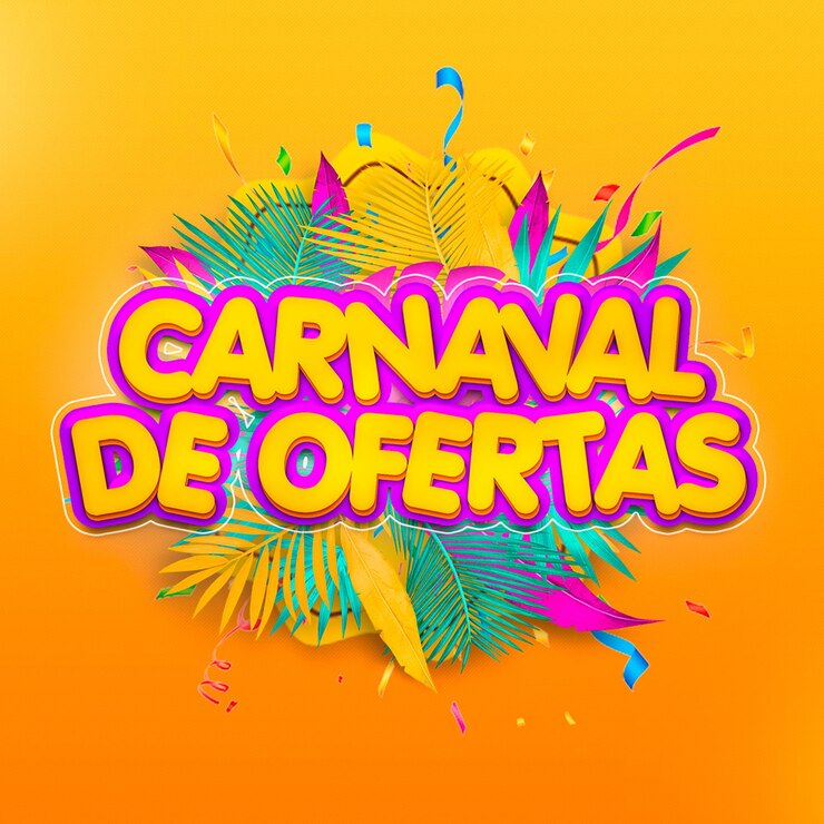 PSD selo 3d para composição carnaval de ofertas psd editável