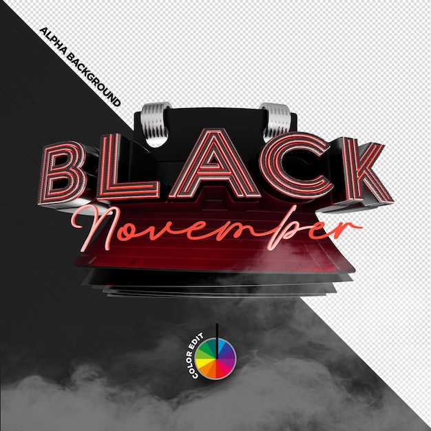 PSD selo 3d para composição de black novembro