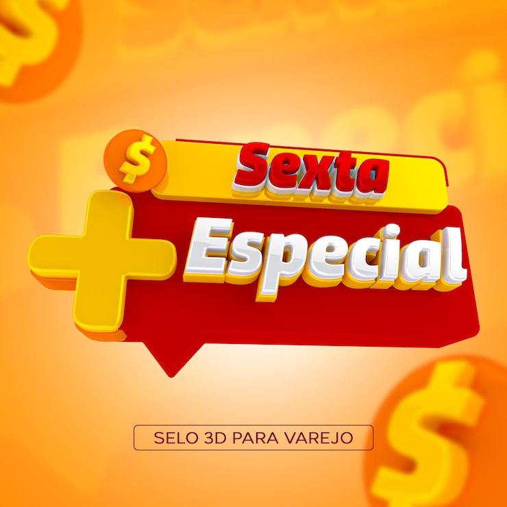 PSD selo 3d para composição de varejo