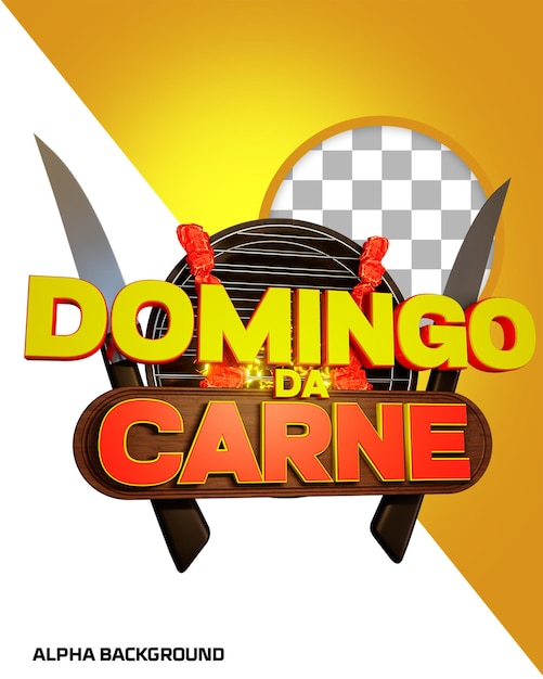 PSD selo 3d promo de carne