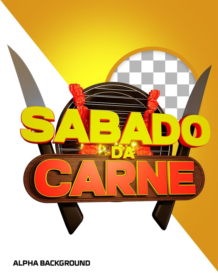 PSD selo 3d promo de carne