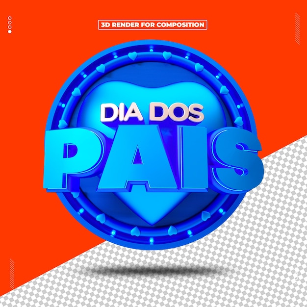 selo 3d renderizado dia dos pais