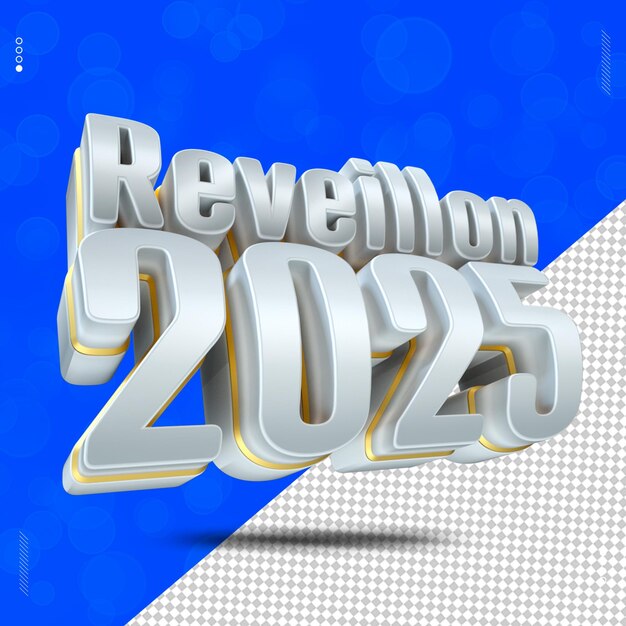 Selo 3D Reveillon Año Nuevo Redes Sociais