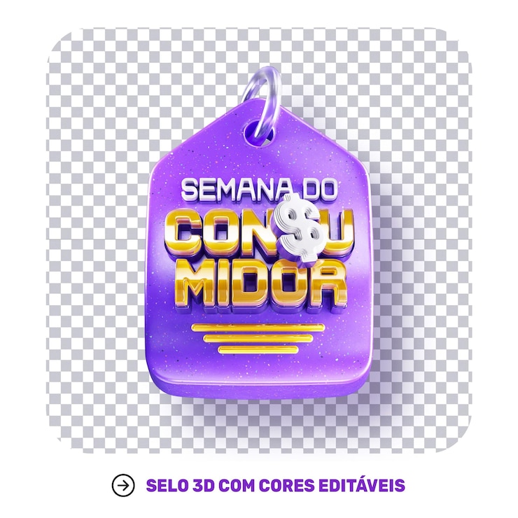 PSD selo 3d semana do consumidor evento dia do consumidor modelo de postagem em brasileiro português