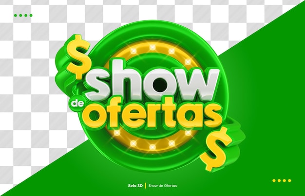 PSD selo 3d show de ofertas