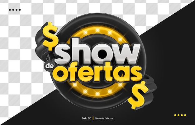 PSD selo 3d show de ofertas