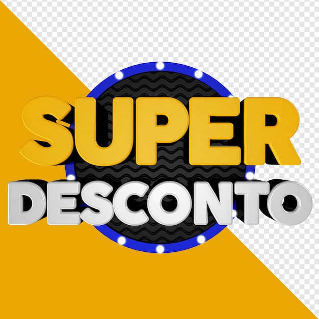 PSD selo 3d super desconto