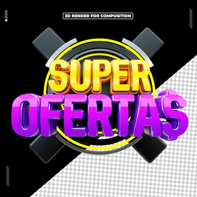 Selo 3D Supermercado Redes Sociais Super Ofertas