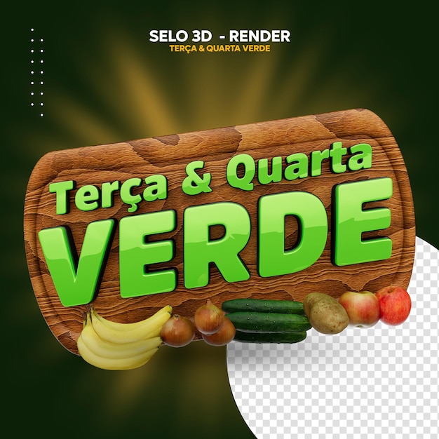 PSD selo 3d tera e quarta verde