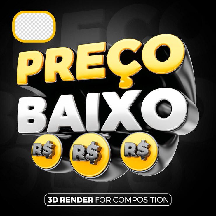 PSD selo de baixo preço para a composição brasileira