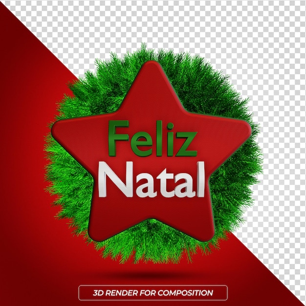 PSD selo de feliz natal 3d