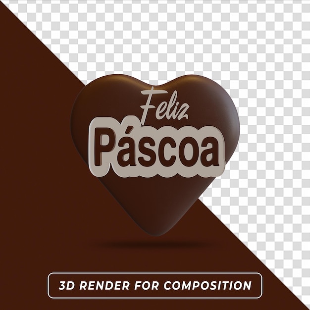 PSD selo de feliz páscoa 3d