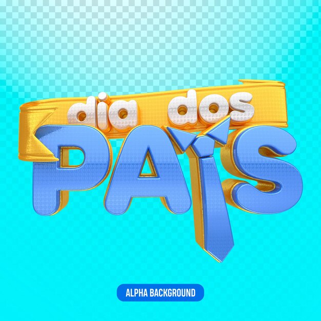 PSD selo do dia do pai 3d