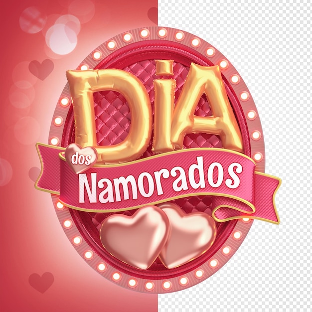 PSD selo do dia dos namorados 3d