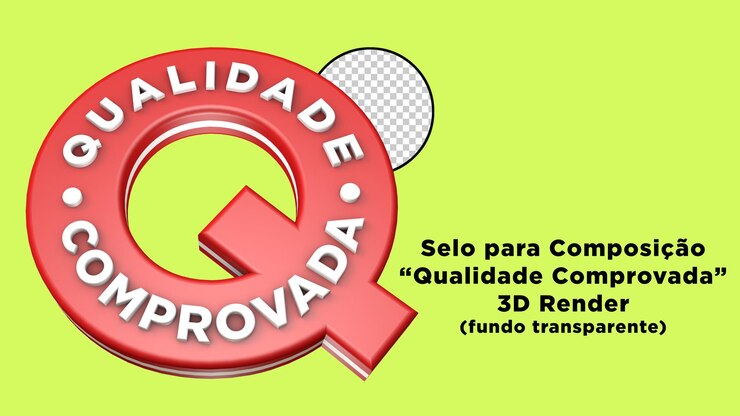 PSD selo promocional 3d qualitätsnachweis