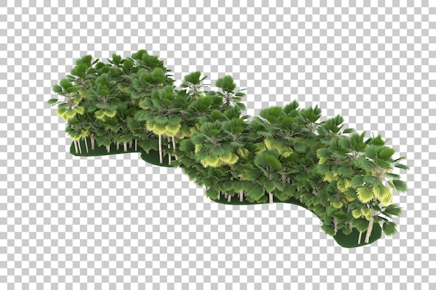 Selva tropical em fundo transparente. renderização em 3d - ilustração