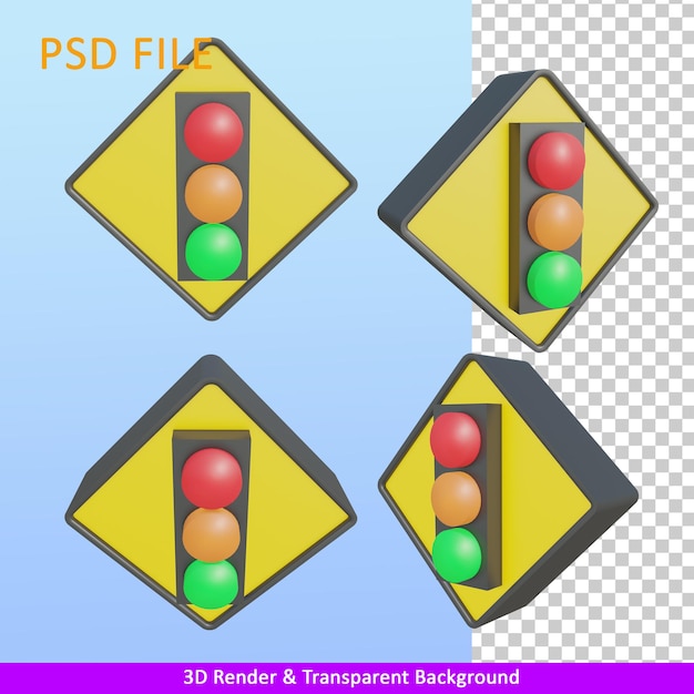 PSD semáforos de renderizado 3d