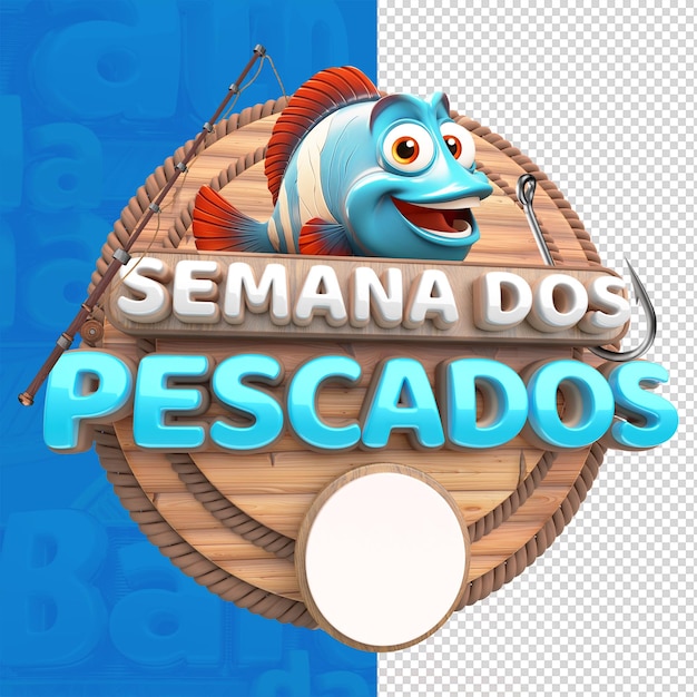 PSD semana da foca de peixe 3d