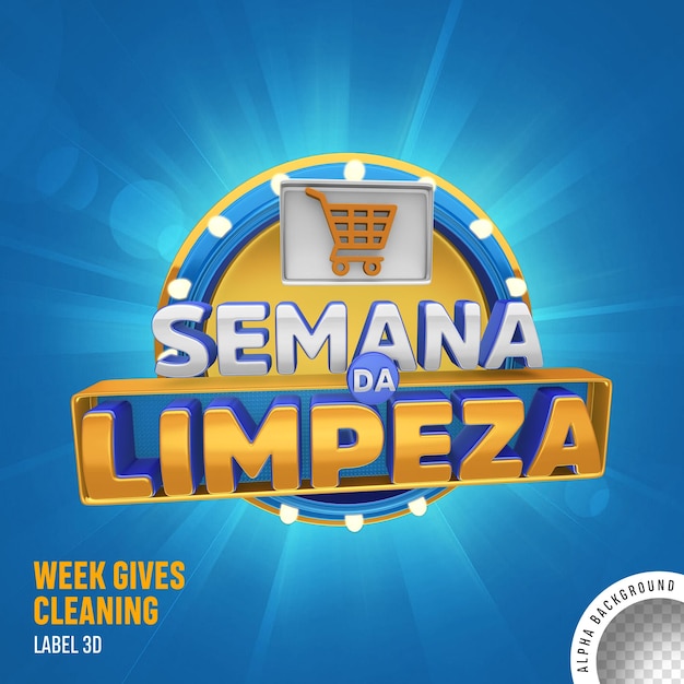 Semana da limpeza selo 3d Brasilien