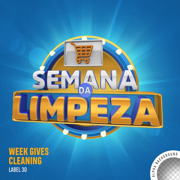 Semana da limpeza selo 3d Brasilien