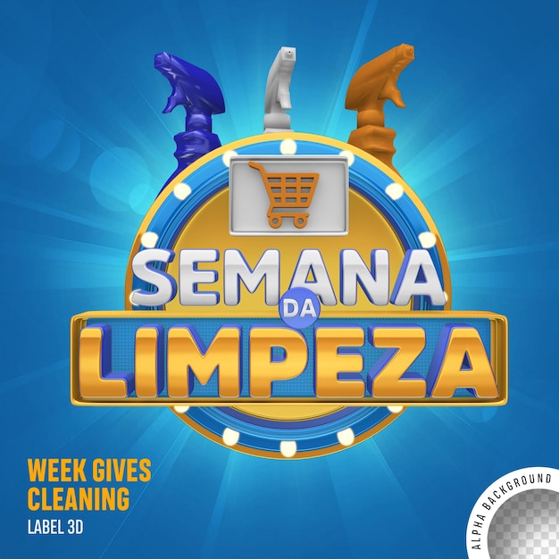 Semana da limpeza selo 3d Brasilien