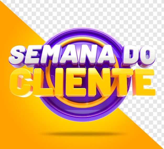 PSD semana do cliente selo 3d em português