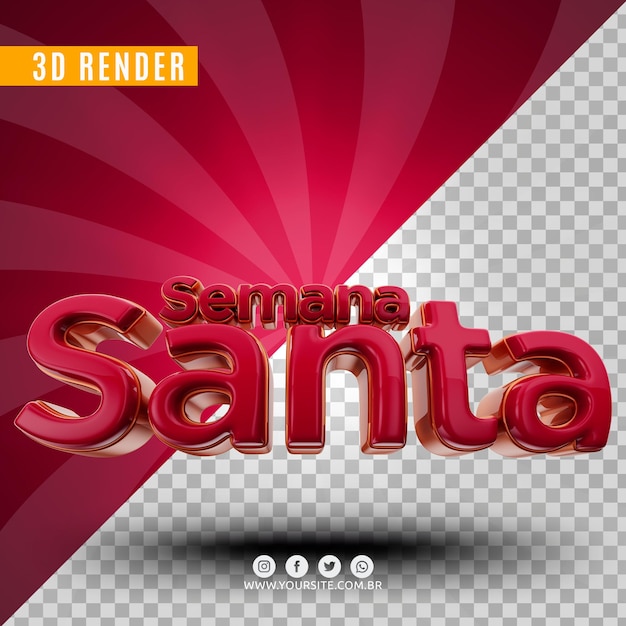 PSD semana santa brasil semana santa logotipo 3d para composição