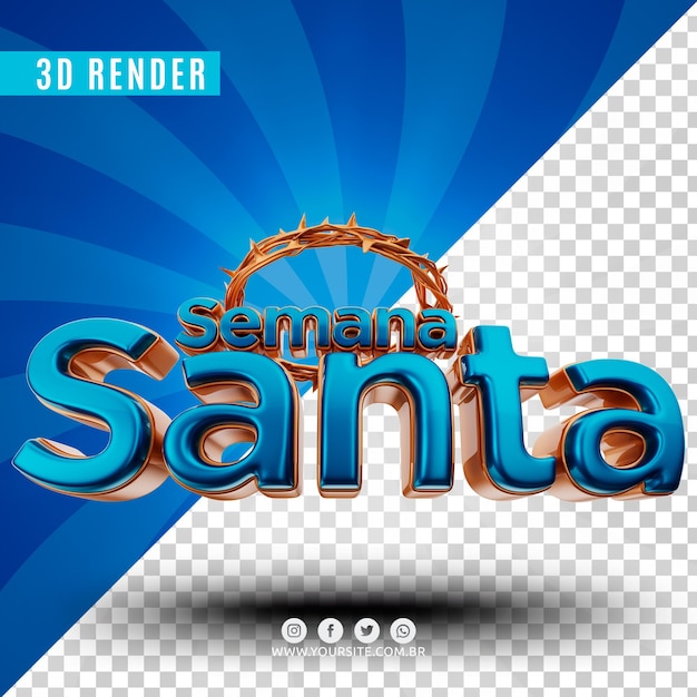SEMANA SANTA BRASILIEN KARWOCHE 3D-LOGO FÜR ZUSAMMENSETZUNG