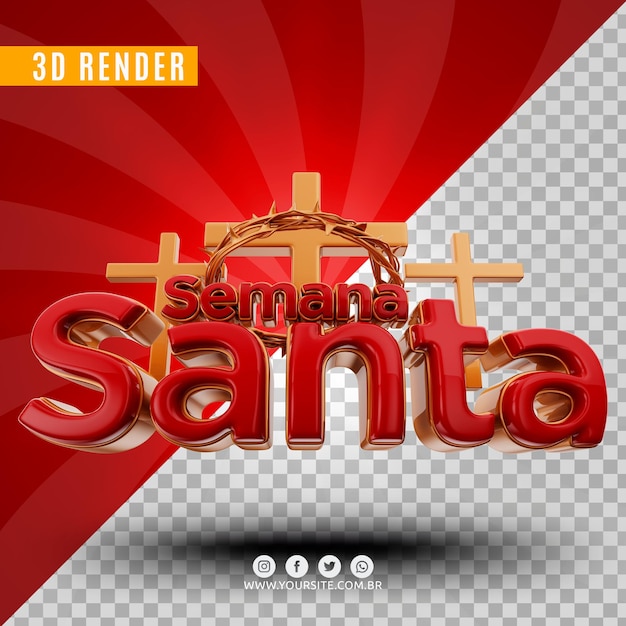 SEMANA SANTA BRASILIEN KARWOCHE 3D-LOGO FÜR ZUSAMMENSETZUNG