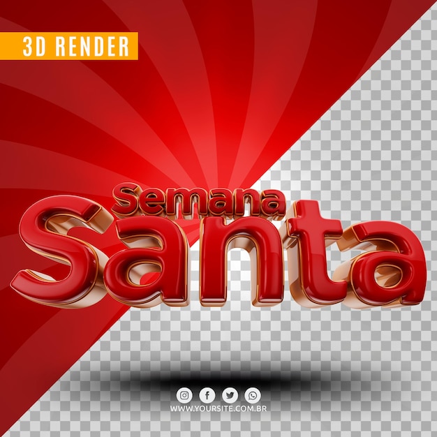 SEMANA SANTA BRASILIEN KARWOCHE 3D-LOGO FÜR ZUSAMMENSETZUNG