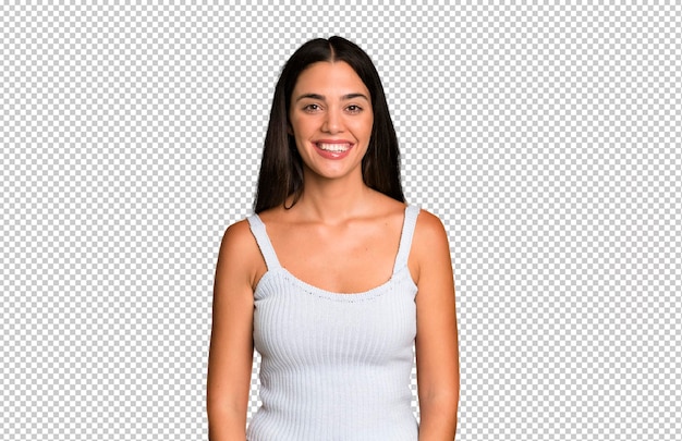 Sembrando felice e sciocco con un ampio sorriso da pazzo divertente e gli occhi spalancati