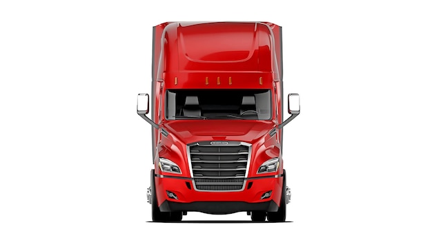 Un semi-camion rouge sur la route