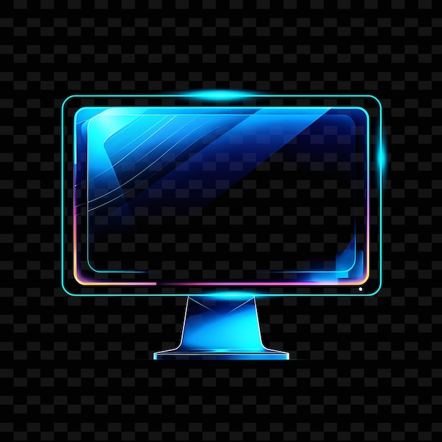 PSD semi-transparente matte glossy monitor icon com contorno de design plano y2k forma tendência decorativa