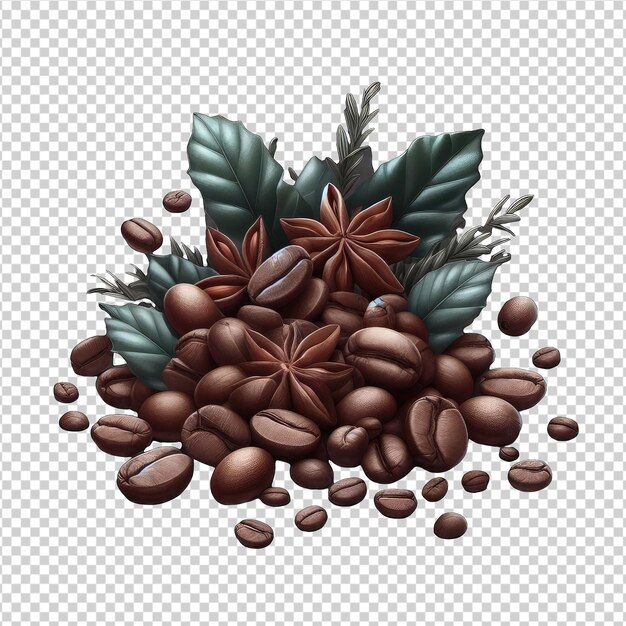 PSD semillas de café terrosas gráfico png