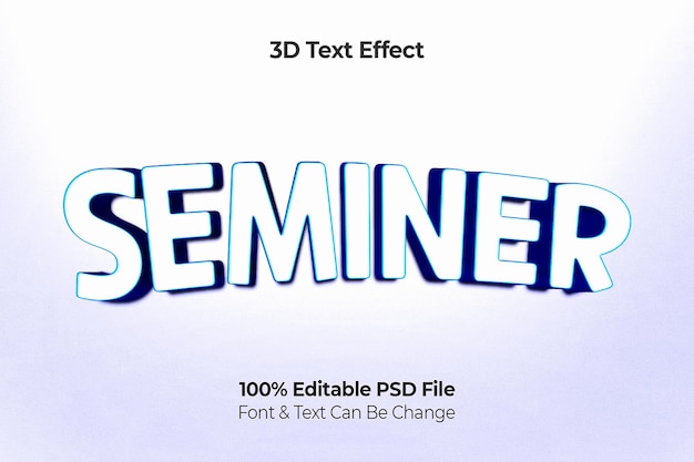 PSD seminario efecto de texto 3d editable